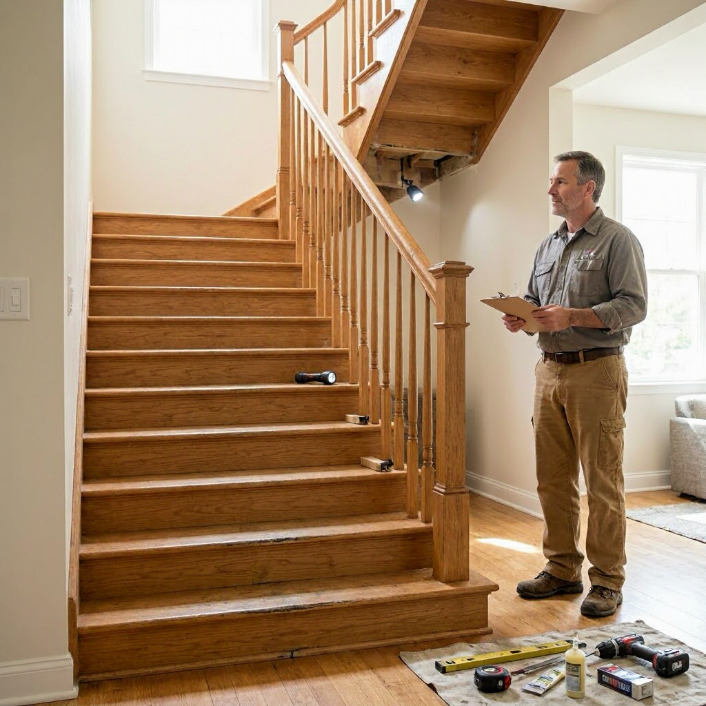 Stair repair cost: treads, railings, squeaks, and structural issues