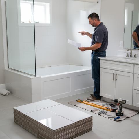 Bathroom remodel cost: tub, shower, vanity, tile, and labor