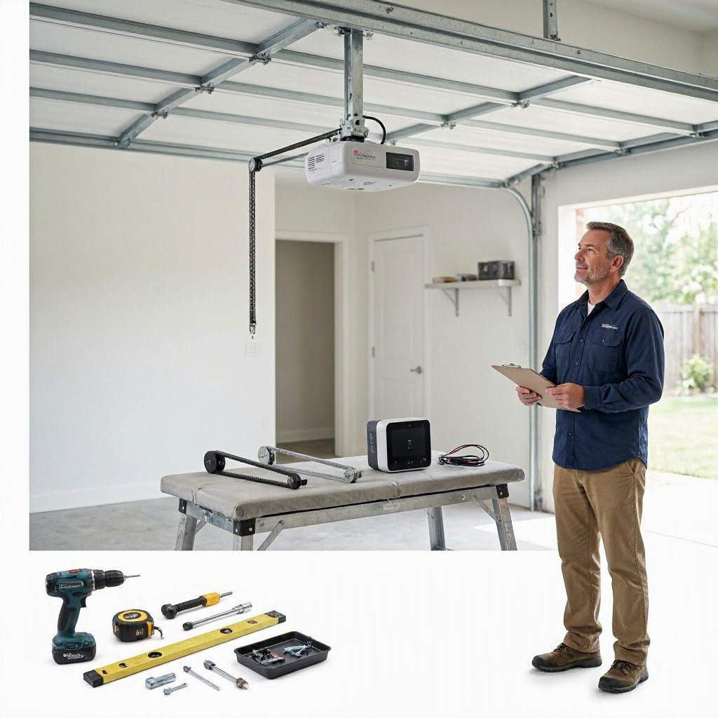Garage door opener installation cost: chain, belt, and smart openers