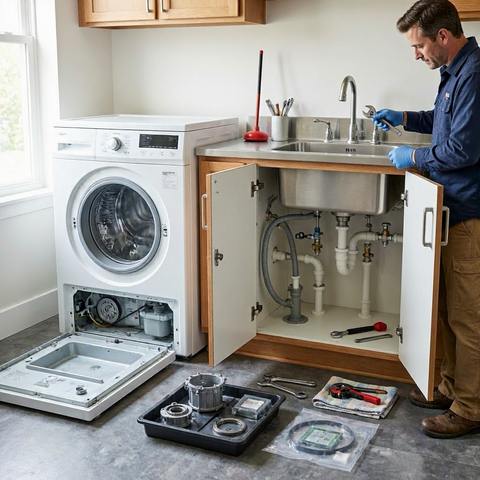 Washing machine repair cost: drain pump, belt, bearing, and control board