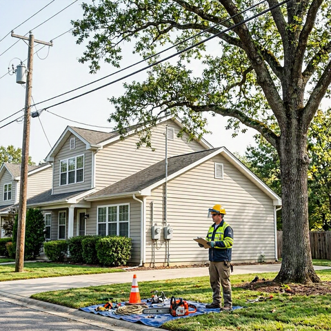 Tree removal cost near a house or power line