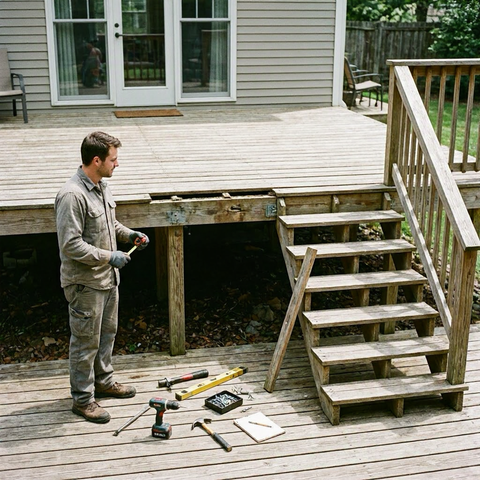 Deck repair cost: boards, railings, stairs, and structural supports