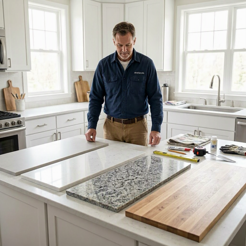 Kitchen countertop replacement cost: laminate, quartz, granite, and butcher block
