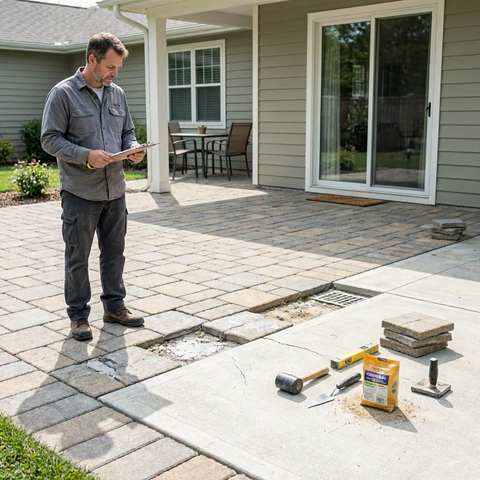 Patio repair cost: pavers, concrete, drainage, and settling