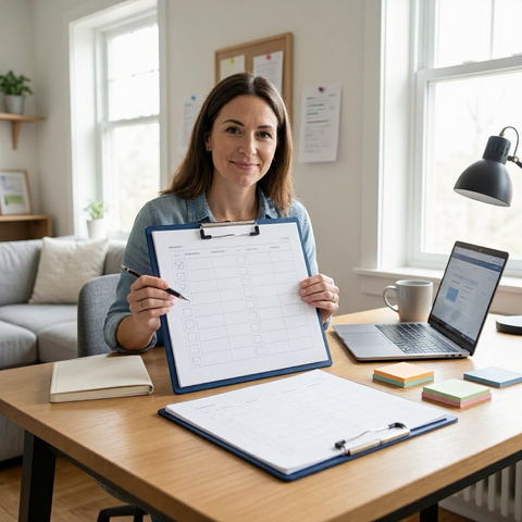 Weekly Planning Templates checklist for work from home employees