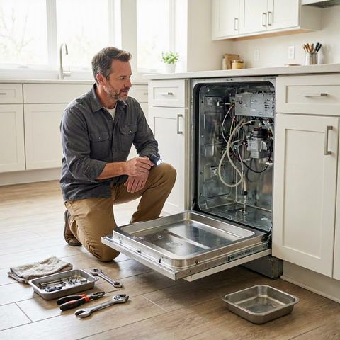 Dishwasher repair cost: pump, motor, control board, and leaks