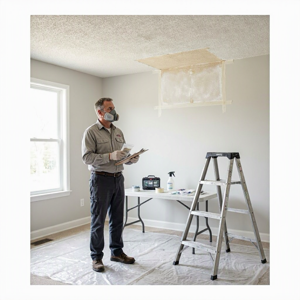 Asbestos testing cost before removing old flooring or ceiling texture