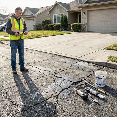 Driveway repair cost: asphalt cracks, concrete lifting, and resurfacing