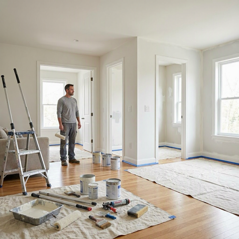 Interior painting cost for a whole house vs one room