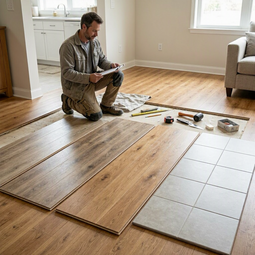 Flooring replacement cost: vinyl plank, laminate, hardwood, and tile